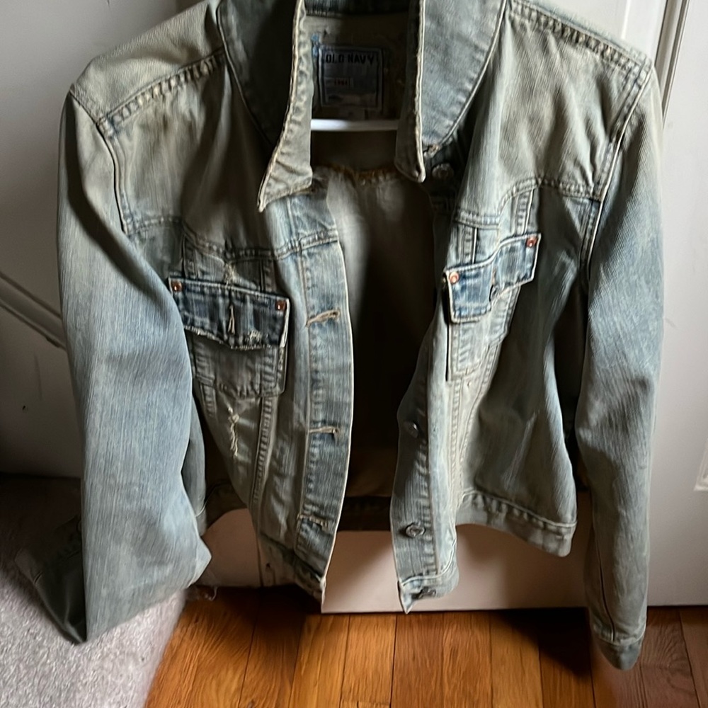 Old Navy beaded women’s jean jacket. Good condition used. - Picture 1 of 3